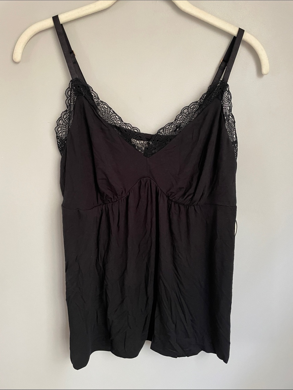 New Soma Black Lace-Trim Cool Nights Cami Size Large